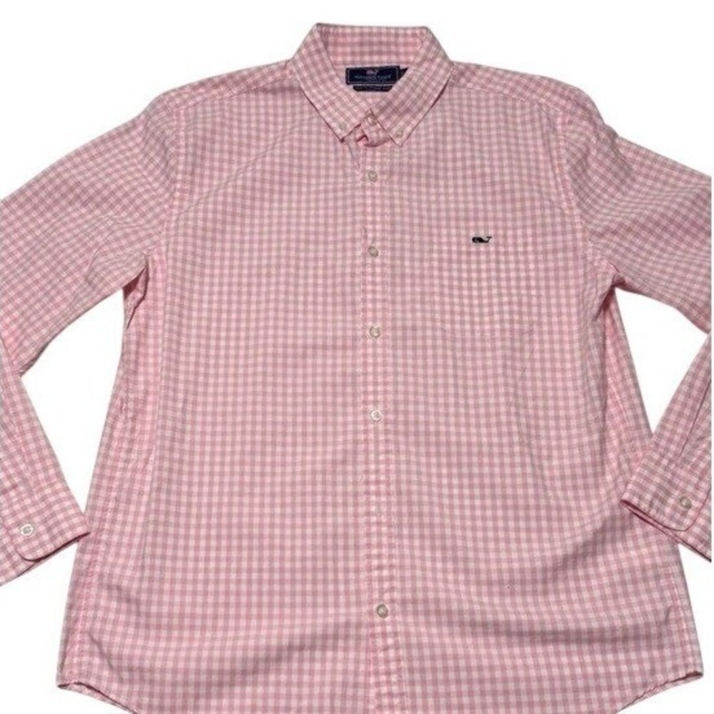 Men's Vineyard Vines Tucker Shirt Pink‎ White Gingham Long Sleeve Preppy XXL